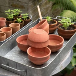 Terracotta Grow Pots - Set Of 8 With Tray -Deals Green4Ever Store pr2000028372 card7 lg
