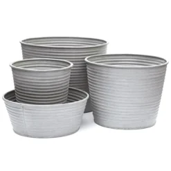 Ribbed Zinc Planter -Deals Green4Ever Store pr2000028781 card5 lg