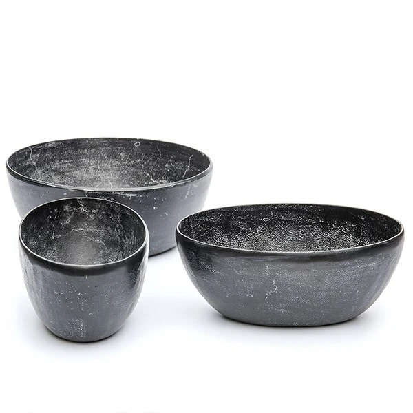 Rough Cast Aluminium Bowl - Charcoal Black 5 Rough Cast Aluminium Bowl - Charcoal Black - Image 5
