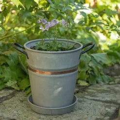 Planter With Copper Belt And Tray -Deals Green4Ever Store pr2000031454 card4 lg