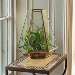 Terrarium With Brass Base Tray -Deals Green4Ever Store pr2000034059 card4 lg