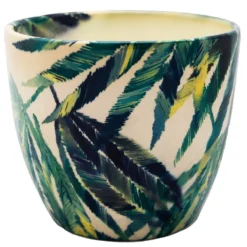 Botanical Fern Print Plant Pot - Blue -Deals Green4Ever Store pr2000037265 card2 lg