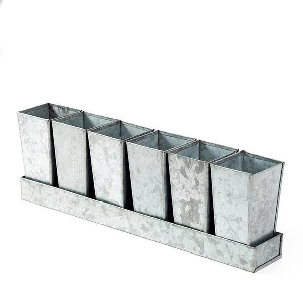 Galvanised Tray With 6 Tall Root Trainer Pods 5 Galvanised Tray With 6 Tall Root Trainer Pods - Image 5