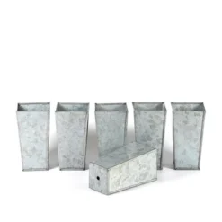 Tall Galvanised Root Trainer Pots - Set Of 6 -Deals Green4Ever Store pr2000037515 card3 lg