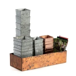 Tall Galvanised Root Trainer Pots - Set Of 6 -Deals Green4Ever Store pr2000037515 card4 lg