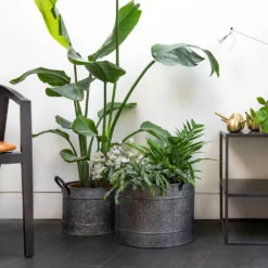 Round Troughs With Blackened Handles - Set Of 2 -Deals Green4Ever Store pr2000037523 card4 lg