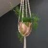 Macrame Hanger With Brushed Copper Pot