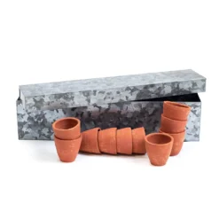Galvanised Box With Ten Grow Pots -Deals Green4Ever Store pr2000041739 card3 lg