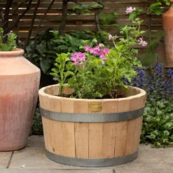Hardwood Barrel Planter -Deals Green4Ever Store pr2000044967 card2 lg