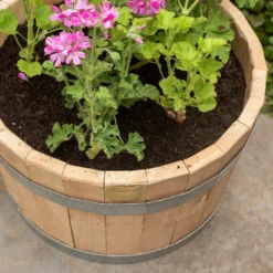 Hardwood Barrel Planter -Deals Green4Ever Store pr2000044967 card3 lg
