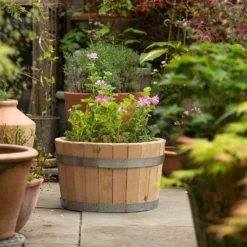 Hardwood Barrel Planter -Deals Green4Ever Store pr2000044967 card7 lg