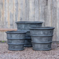 Greystoke Ribbed Planter - Aged Zinc 12 Greystoke Ribbed Planter - Aged Zinc -Deals Green4Ever Store pr2000046295 card3 lg