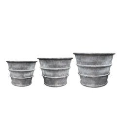 Greystoke Ribbed Planter - Aged Zinc 13 Greystoke Ribbed Planter - Aged Zinc -Deals Green4Ever Store pr2000046295 card4 lg