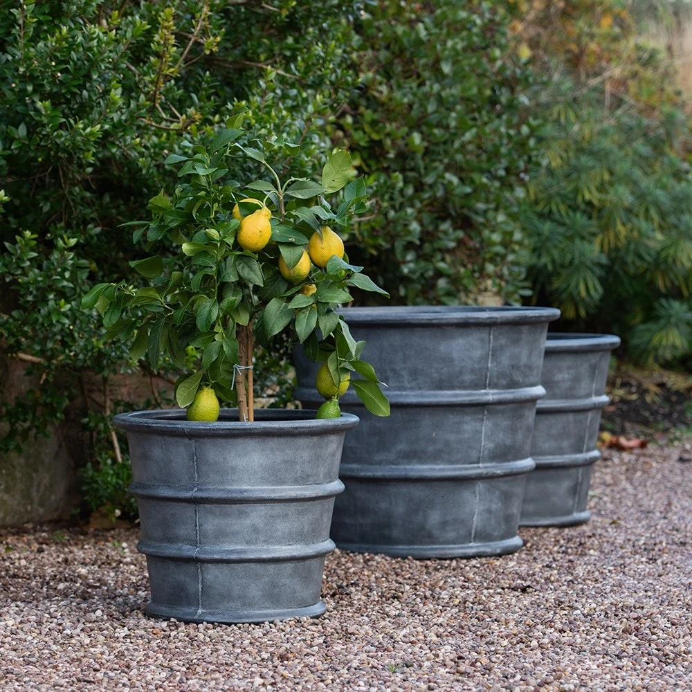 Greystoke Ribbed Planter - Aged Zinc 9 Greystoke Ribbed Planter - Aged Zinc - Image 9