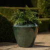 Glazed Terracotta Feature Pot - Moss Green