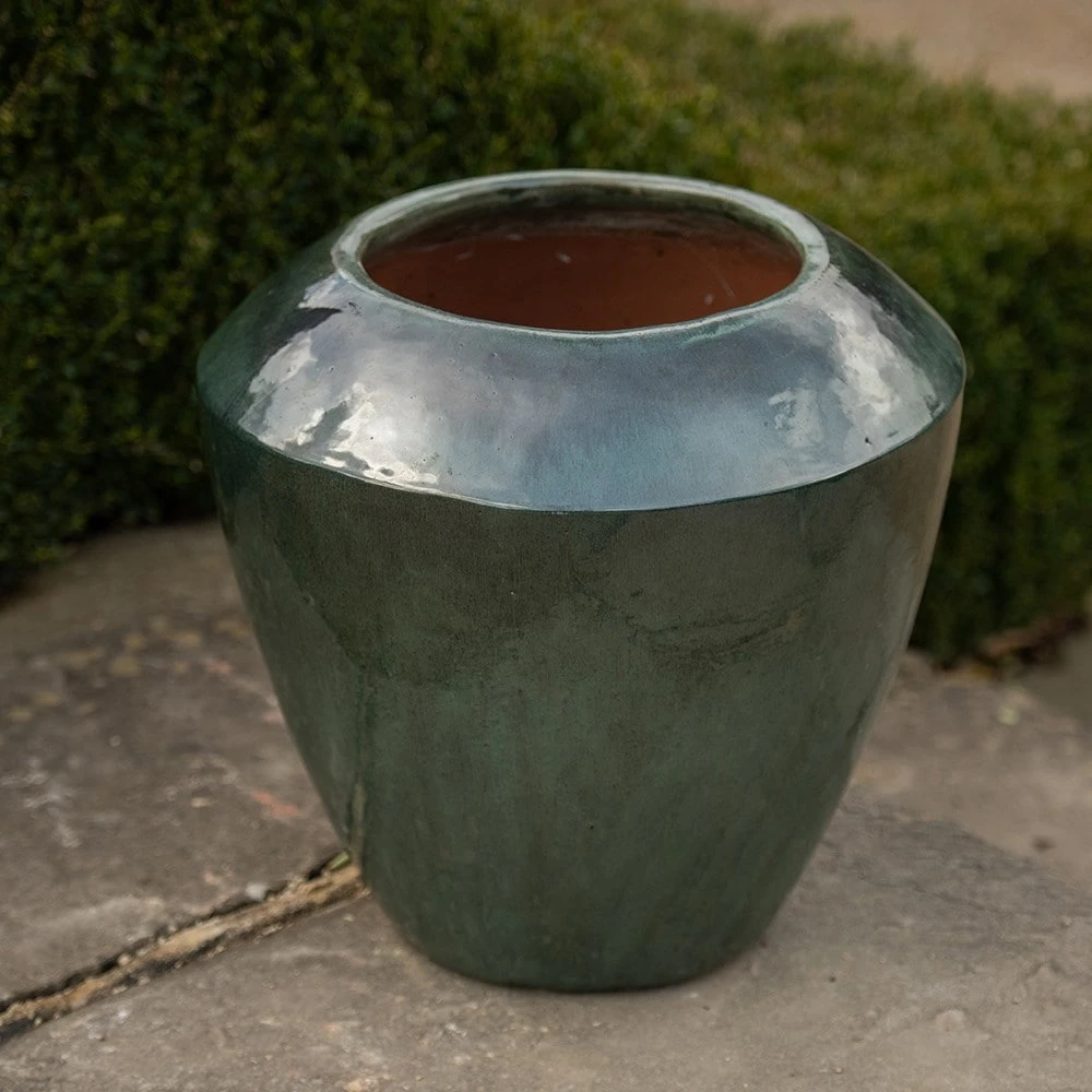 Glazed Terracotta Feature Pot - Moss Green 4 Glazed Terracotta Feature Pot - Moss Green - Image 4