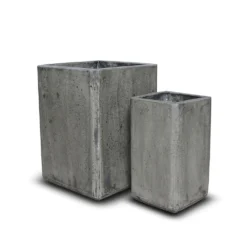 Tall Cement Cube Pot - Waxed -Deals Green4Ever Store pr2000046318 card6 lg