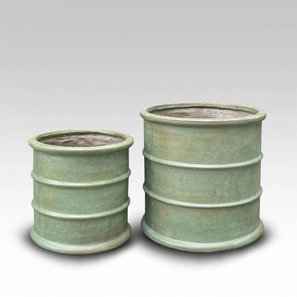 Greenwich Barrel Planter - Verdigris 5 Greenwich Barrel Planter - Verdigris - Image 5